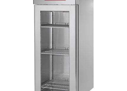 Ventilated freezer 700 liters, 1 glass door GN 2/1