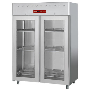 Ventilated refrigerator 1400 liters, 2 glass doors GN 2/1