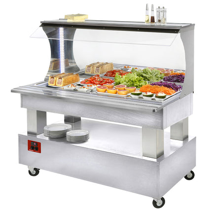 Buffet - Saladier mural réfrigéré, 4x GN1/1-150 (bois blanc)