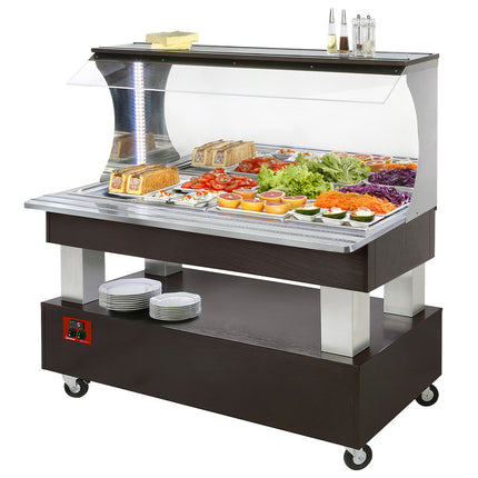 Buffet - Saladier mural réfrigéré 4x GN1/1-150 (Bois Wengé)