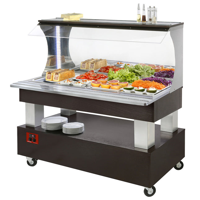 Buffet - Wall refrigerated salad bar, 4x GN1/1-150 (Wengé wood)
