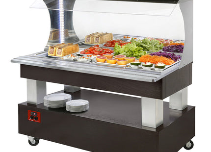 Buffet - Wall refrigerated salad bar, 4x GN1/1-150 (Wengé wood)