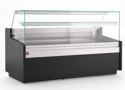 Ventilated counter display, with storage - BLACK