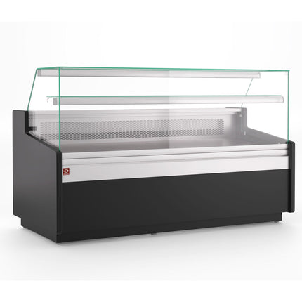 Ventilated counter display, with storage - BLACK