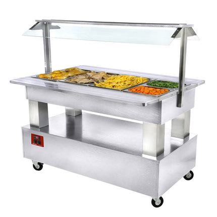 Saladier réchaud/bain-marie, 4x GN1/1-150 (bois blanc)