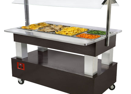 Varmende/bain-marie salatbar, 4x GN1/1-150 (wengé-tre)