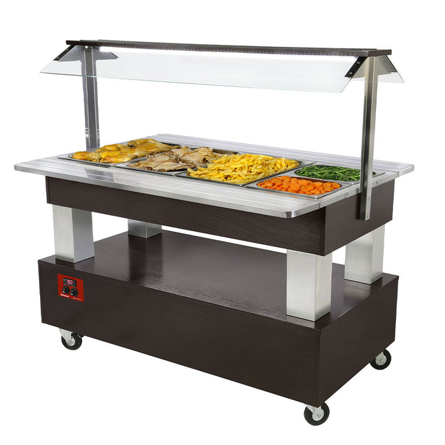 Varmende/bain-marie salatbar, 4x GN1/1-150 (wengé-tre)