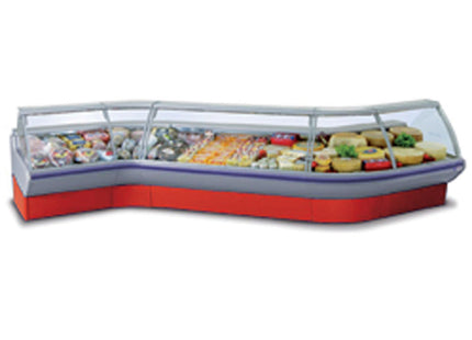 Ventilated counter with storeroom, with group