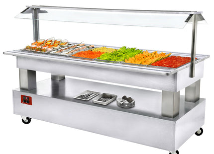 Buffet - Refrigerated salad bar, 6x GN1/1-150 (white wood)
