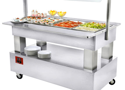 Buffet - Saladier réfrigéré, 4x GN1/1-150 (bois blanc)