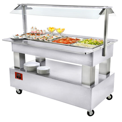 Buffet - Saladier réfrigéré, 4x GN1/1-150 (bois blanc)
