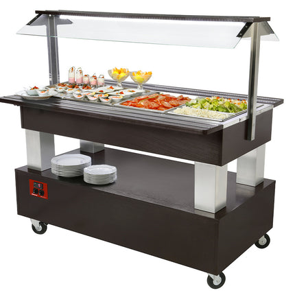 Buffet - Saladier réfrigéré, 4x GN1/1-150 (Bois Wengé)
