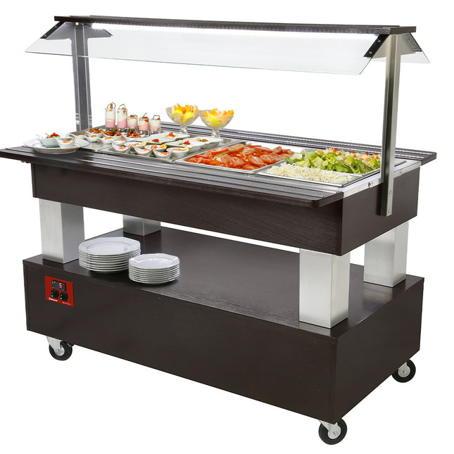 Buffet - Refrigerated salad bar, 4x GN1/1-150 (Wengé wood)