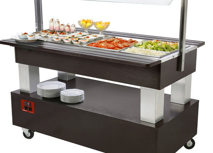 Buffet - Refrigerated salad bar, 4x GN1/1-150 (Wengé wood)