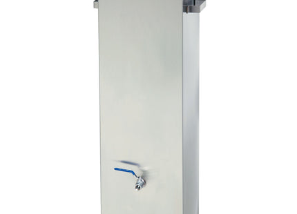 Tank with drain, cleaning spits and security between the gas burners