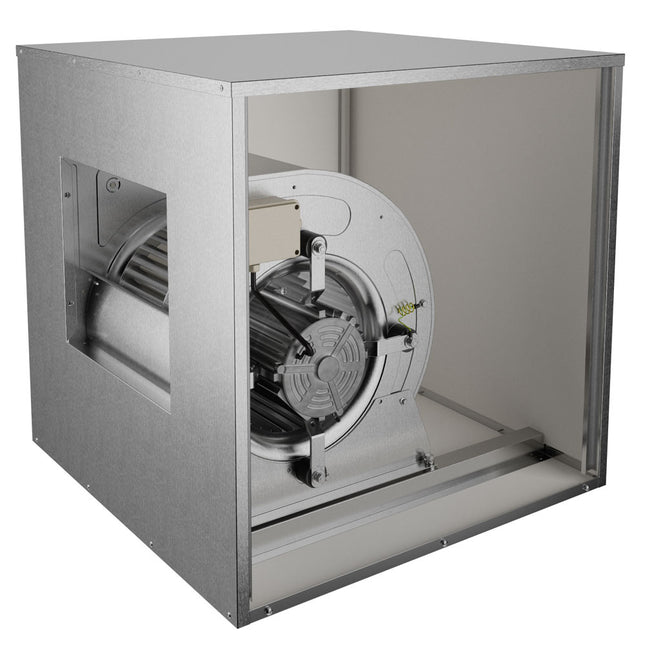 Centrifugalventilator med isolerad caisson