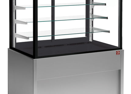 Vitrine réfrigérée panoramique, ventilée, 4 niveaux, sans débarras - GRIS