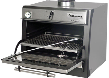 Charcoal oven-BBQ, GN 1/1 (60 Kg/h)/Stainless steel