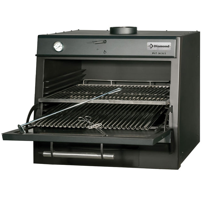 Kolugn-BBQ, GN 1/1 + GN2/4 (75 Kg/h)/Svart
