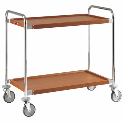 Trolley service "chromed-walnut", 2 levels