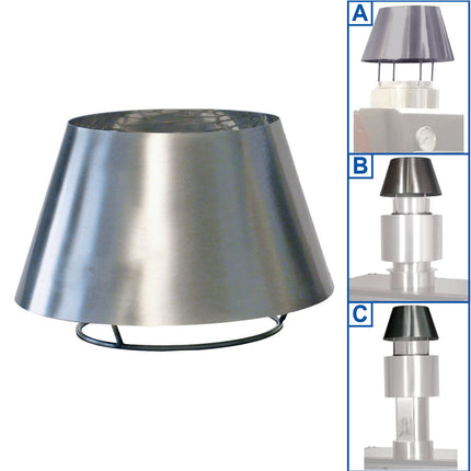 Rustfrit stål Skorsten kuppel (CBQ-060 & CBQ-075)