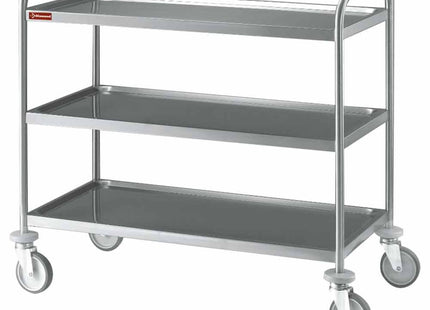 Serving trolley stainless steel 3 levels