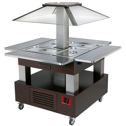 Buffet Ø - Kølet salatbar, 4x GN 1/1-150 (Wengé træ)