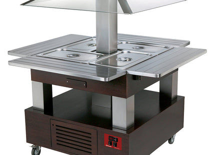 Island Buffet - Refrigerated salad bar, 4x GN1/1-150 (Wengé wood)