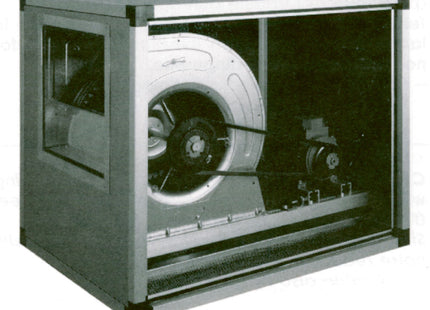 Centrifugal ventilator with isolated caisson, driven by belt, 2 velocities, 5000 m³/h