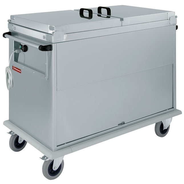 Vogn Bain-Marie 3x GN 1/1, 1 T°, med låg, skab med vippedør
