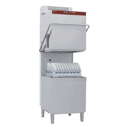 Lave-vaisselle & Lave-casseroles à hotte, panier 600x500 mm + adoucisseur d'eau en continu + condenseur-récupérateur de vapeur "Hygiène Complète"