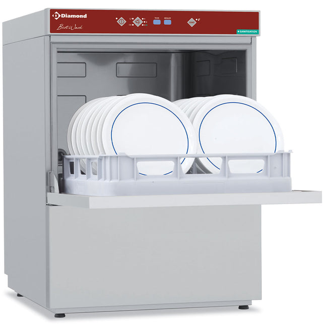 Opvaskemaskine, kurv 500x500 mm "Full Hygiene", med skyllemiddel kontinuerligt vaskeprogram
