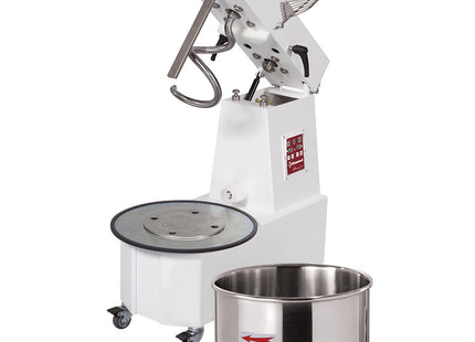 Spiral mixer 33 liters tilting head, removable bowl, 2 speeds, - Automatic, digital, on wheels