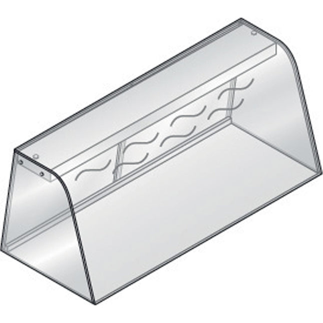Display with warming elements (by resistance) closed with sliding doors