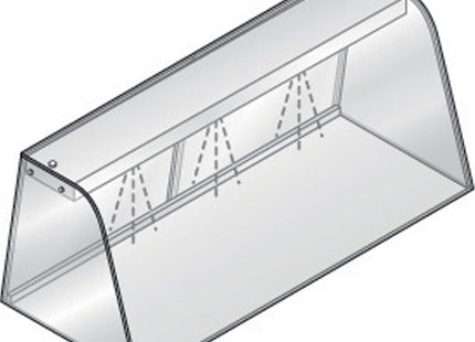 Display with lighting element (LED), closed with sliding doors
