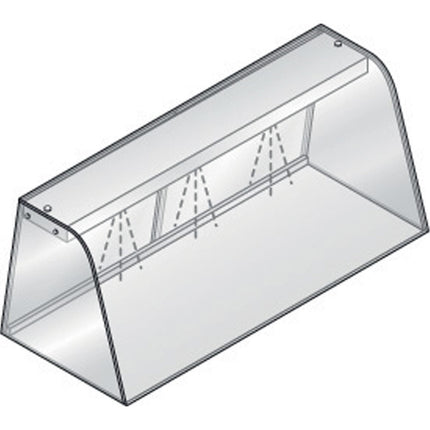 Display with lighting element (LED), closed with sliding doors
