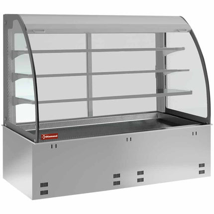 Element sink and open display on 3 levels (with curtain), refrigerated, ventilated 2x GN 1/1 (without hermetic unit)