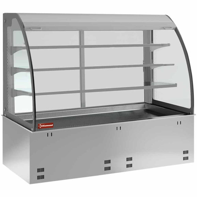 Element sink and open display on 3 levels (with curtain), refrigerated, ventilated 5x GN 1/1 (without hermetic unit)