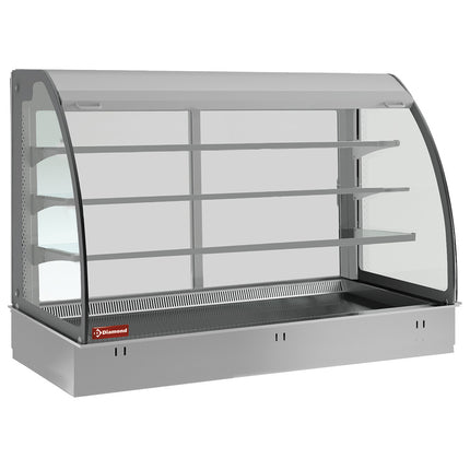 Element top and open display on 3 levels (with curtain), refrigerated, ventilated, 2x GN 1/1 (without hermetic unit)