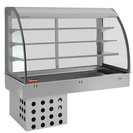 Element top and open display on 3 levels (with curtain), refrigerated, ventilated, 2x GN 1/1