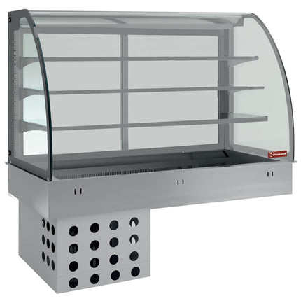 Element top og lukket display med 3 hylder, kølet, ventileret 4x GN 1/1