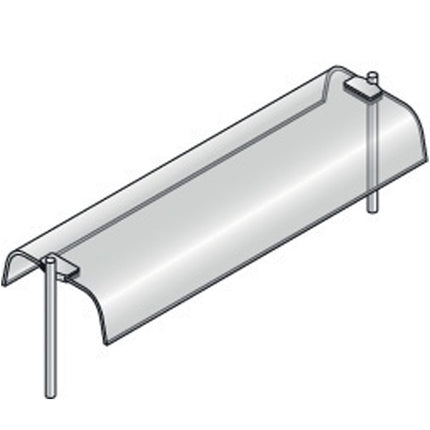 Upper curved shelf superstructure "kitchen island", made of tempered glass
