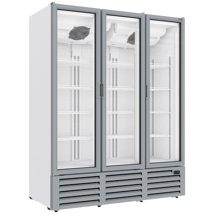 Positive refrigerated display 1455 liters, 3 hinged doors - WHITE