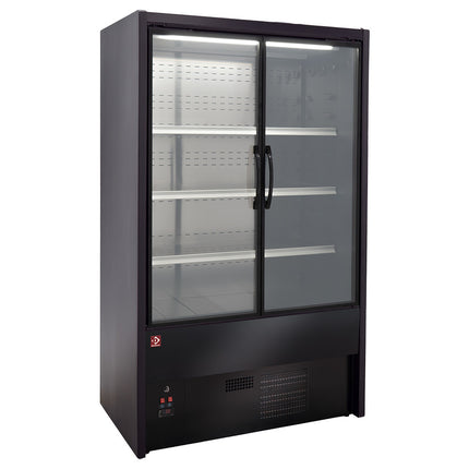 Kølereol, klapdøre - SORT