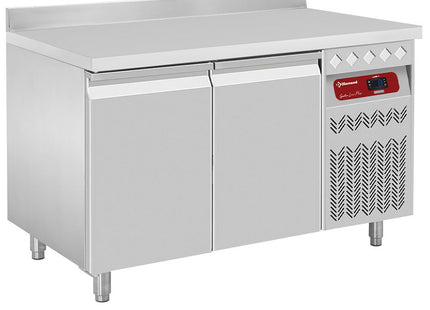 Wall-mounted ventilated refrigerated table, 2 doors GN 1/1, 260 litres