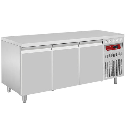 Table réfrigérée ventilée, 3 portes GN 1/1, 405 Lit.