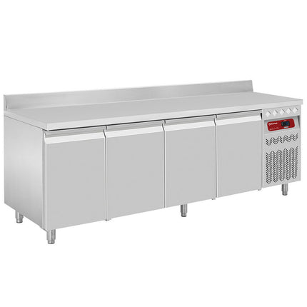 Table réfrigérée murale ventilée, 4 portes GN 1/1, 550 litres