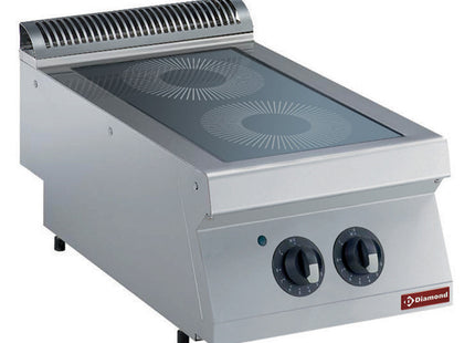 Electric vitroceramics cooker, 2 areas -TOP-test