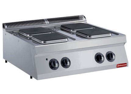 Cuisinière électrique, 4 plaques carrées -TOP-test
