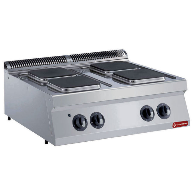 Cuisinière électrique, 4 plaques carrées -TOP-test